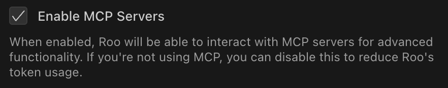 Enable MCP Servers toggle
